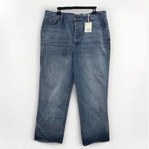 NWT a.n.a. Jeans Womens 16 Blue Highest Rise Ankle Straight Leg Denim Button Fly